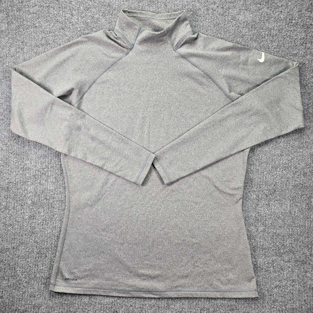 Nike Pro Dri Fit Shirt Mens XL Slim Gray Long Sleeve Training Gym Compression